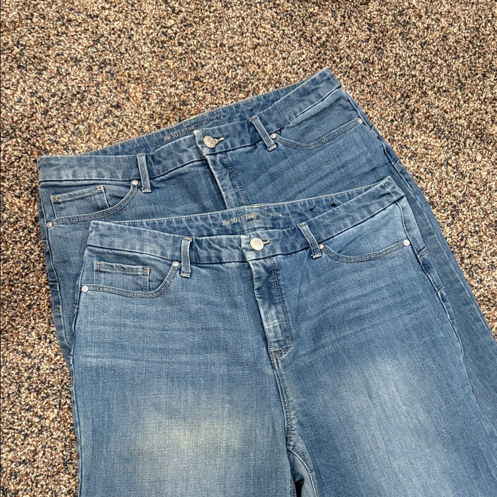 Chico's Blue Straight Leg Jeans (2 pair)